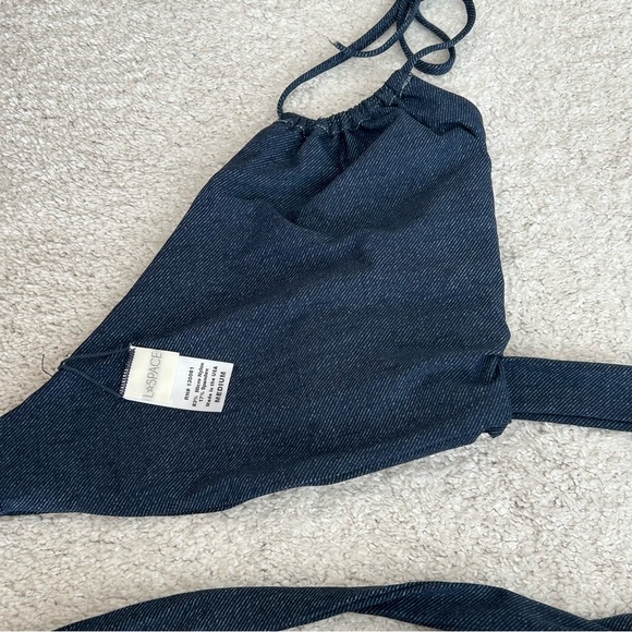 L*SPACE Denim Look Halter Bikini Top - Picture 10 of 13